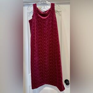 Vintage 90’s Claudia D Burgundy Maxi Dress with Vine Detail Size M EUC